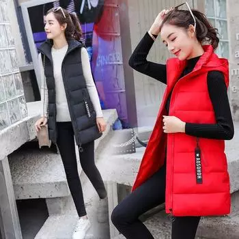 Женский жилет большого размера, теплая куртка, пуховая хлопковая куртка с капюшоном M ржавчина коричневого