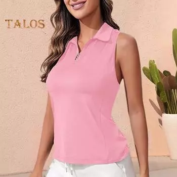 Женский жилет для гольфа с лацканами без рукавов на молнии с вырезом на бретелях сплошной цвет Slim Fit Racerback Спортивные топы Быстросохнущая спортивная футболка S белый