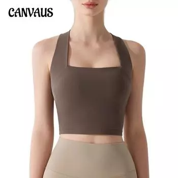 Женский жилет для пилатеса, майка, длинный, удобный, для йоги, нижнее белье, бюстгальтер для фитнеса Back Beauty Inner S бежевый