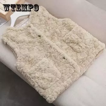 Женский жилет из овечьего флиса, флисовый толстый жилет S белый