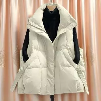 Женский жилет из пухового хлопка больших размеров, верхняя одежда, западный стиль, осенне-зимний, без рукавов, утолщенная куртка XXL