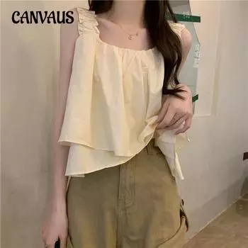 Женский жилет на бретельках, летняя майка Spice Girls, свободные короткие топы без рукавов M чёрный