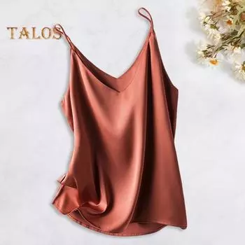Женский жилет на бретелях с v-образным вырезом без рукавов, гладкая атласная камзол, свободная посадка, однотонные топы на бретелях, топы с имитацией шелкового дна M белый