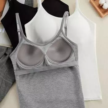 Женский жилет на подтяжках из модала, подушка для бюстгальтера, универсальный бюстгальтер, бесплатное встроенное нижнее белье XXL белый