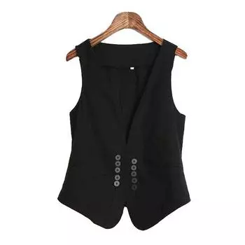 Женский жилет, офисная мода, тонкие пальто, корейский новый повседневный блейзер, черная куртка без рукавов, женский XXXL бежевый