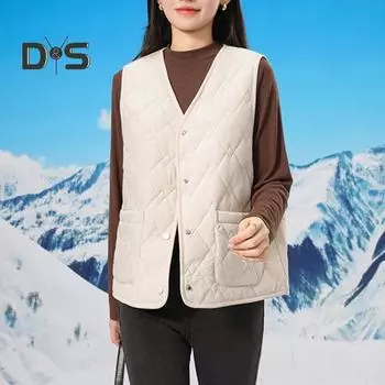 Женский жилет осень-зима без рукавов с V-образным вырезом, однобортный, толстый, с подкладкой, теплый, однотонный, повседневный, ветрозащитный, мягкий, женский жилет, пальто 3XL бежевый