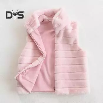 Женский жилет, пальто из искусственного меха, воротник-стойка, застежка-молния, кардиган без рукавов, однотонный, уютный, сохраняющий тепло, верхняя одежда, повседневная одежда, школьный жилет S чёрный