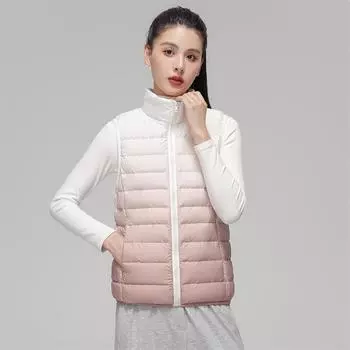 Женский жилет пуховик 2024 женский новый свет и постепенное изменение цвета тренд пуховик куртка женская S