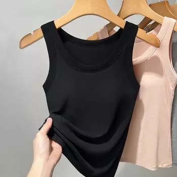 Женский жилет с подвязками и подкладкой для груди, новый стиль, без бюстгальтера, интегрированный тонкий внешний чехол и внутренняя часть для груди M серый