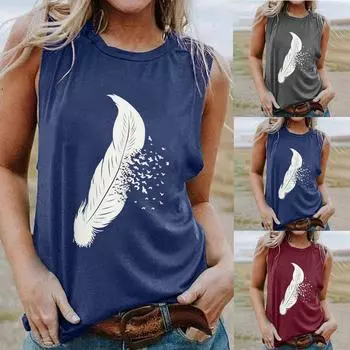 Женский жилет с принтом, повседневный свободный топ без рукавов, спортивный пуловер, туника, топы L темно-серого