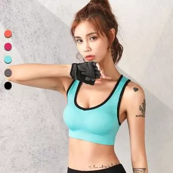 Женский жилет со сборками, противоударный спортивный бюстгальтер для йоги, бега, фитнеса, большого размера, без стального кольца, красивое нижнее белье с полой спинкой M оранжевый