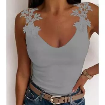Женский жилет, сплошной цвет, кружевная сексуальная облегающая майка 3XL белый