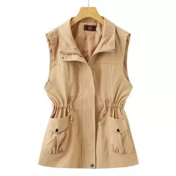Женский жилет среднего возраста, повседневный жилет без рукавов, свободный стиль L