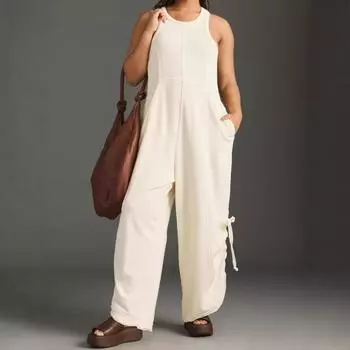 Женский жилет, свободный повседневный комбинезон, модный комбинезон с завязками и узором «арлекин» M хаки