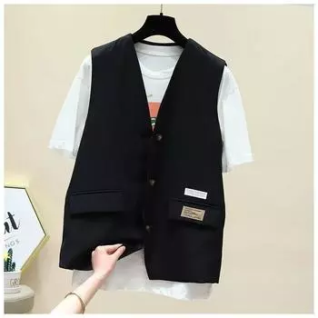 Женский жилет в британском стиле со свободным кроем для весеннего пальто M хаки