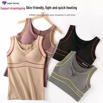 Женский зимний бесшовный терможилет из немецкого бархата с нагрудными накладками и дополнительным бархатным утеплителем. XXL чёрный