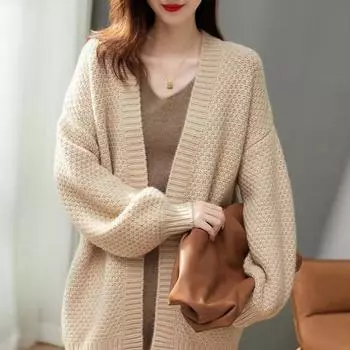 Женский зимний осенний трикотаж свитер с длинным рукавом топы блузка накидка кардиган свитер для женщин уличная одежда пуловеры OneSize серый