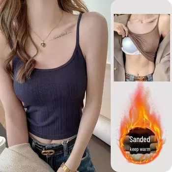 Женский зимний плюшевый теплый топ с облегающим жилетом и встроенными нагрудными накладками One size (suitable for weight 80-130 catties) белый