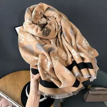 Женский зимний шарф высокого качества из новой корейской серии Forest из искусственного кашемира, милый и универсальный, утолщенный и теплый, офисный платок-накидка 185x65cm