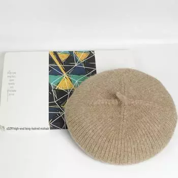 Женский зимний шерстяной берет: Вязаная шапка художника в стиле ретро в британском, японском и корейском стилях на осень.