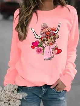 Женский зимний свитер с круглым вырезом и длинными рукавами, демонстрирующий разнообразие модных узоров S