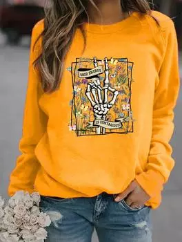 Женский зимний свитер с круглым вырезом и длинными рукавами, демонстрирующий разнообразие модных узоров S