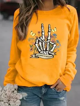 Женский зимний свитер с круглым вырезом и длинными рукавами, демонстрирующий разнообразие модных узоров S