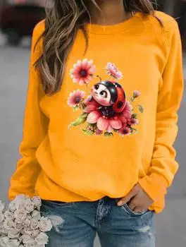 Женский зимний свитер с круглым вырезом и длинными рукавами, демонстрирующий разнообразие модных узоров S