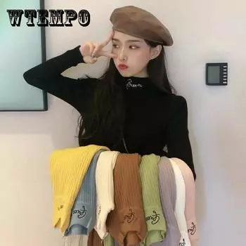 Женский зимний свитер, водолазка с длинными рукавами, верхняя рубашка из пряжи, зимняя рубашка XL