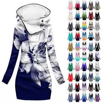 Женский зимний теплый свитер с капюшоном и пуговицами Davidson, длинными рукавами и карманами M армия зеленый