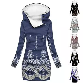 Женский зимний теплый свитер с капюшоном и пуговицами Davidson, длинными рукавами и карманами S светло-фиолетовый