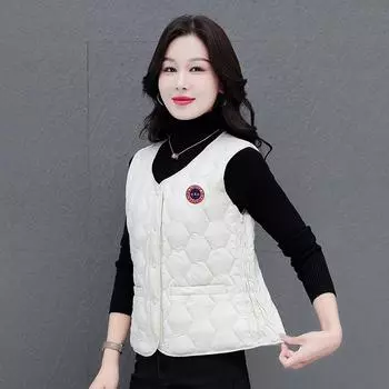 Женский зимний теплый утолщенный пуховый жилет из хлопка для людей среднего и пожилого возраста