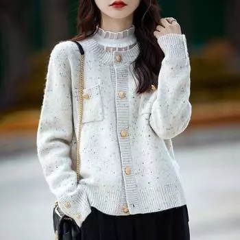 Женский зимний теплый вязаный кардиган с пуговицами и длинным рукавом, большой размер, теплый кардиган 3XL