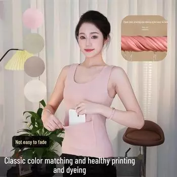 Женский зимний теплый жилет из немецкого бархата с двойными карманами и дополнительной защитой талии из бархата XL