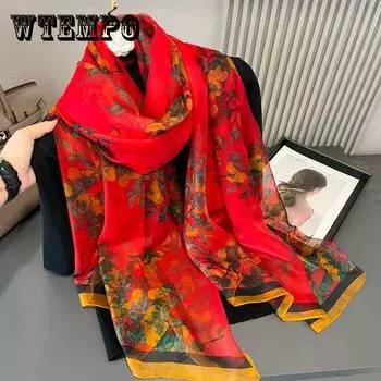 Женский зимний толстый шарф из вискозы и хлопка с бахромой, цветочные шали и накидки из пашмины, мусульманский хиджаб Sjaal