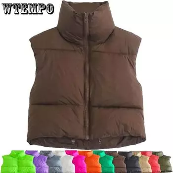 Женский зимний укороченный жилет, легкая теплая верхняя одежда без рукавов, стеганый жилет с подкладкой S белый
