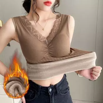 Женский зимний утепленный жилет с подкладкой для веса 40-70 кг one size кофейный