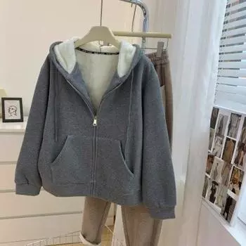 Женский зимний утолщенный теплый пуловер с капюшоном большого размера повседневный с длинным рукавом винтажный с длинным рукавом 2XL