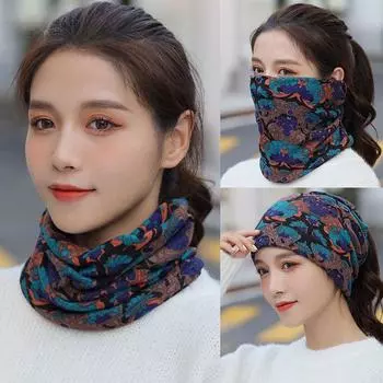 Женский зимний защитный шарф для шеи, универсальный шелковый шарф, весенне-осенняя повязка на голову для защиты шеи, небольшой шарф one size