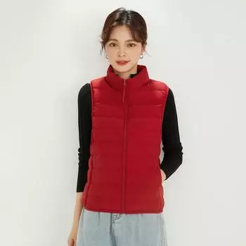 Женский зимний жилет больших размеров с утолщенным пухом, свободный повседневный жилет с воротником-стойкой, без рукавов, на молнии, пальто-параграф 3XL