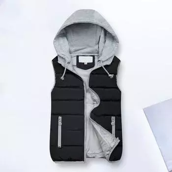 Женский зимний жилет, пальто с капюшоном, соответствующий цвету, застежка-молния, на шнурке, без рукавов, мягкий толстый водонепроницаемый ветрозащитный мягкий теплый женский жилет M вино красного