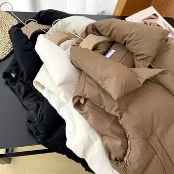 Женский зимний жилет, утолщенный мягкий жилет без рукавов, ветрозащитный, удерживающий тепло, защита шеи, карманы, свободный кардиган, уличный жилет M бежевый