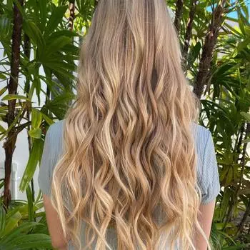 Женский золотой большой волнистый синтетический парик для повседневного ношения с длинными волосами 60cm