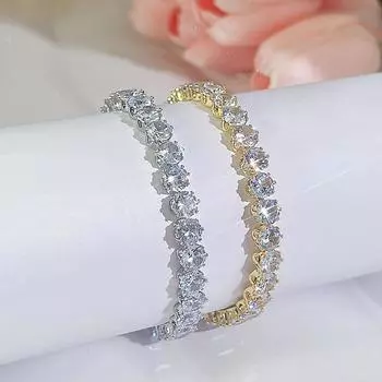 Женский золотой и серебристый теннисный браслет CMM, свадебные украшения с кубическим цирконием золотой