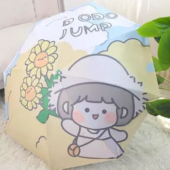 Женский зонт от дождя или сияния, тройной складной студенческий солнцезащитный козырек, виниловый солнцезащитный зонт, защита от ультрафиолета, складной ручной зонт