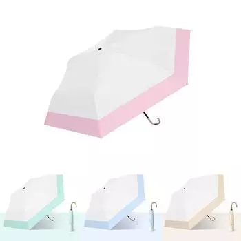 Женский зонт с изогнутой ручкой-крючком, легкий складной зонт от солнца, черное покрытие, солнцезащитный крем, защита от ультрафиолета, затемненный зонт бежевый