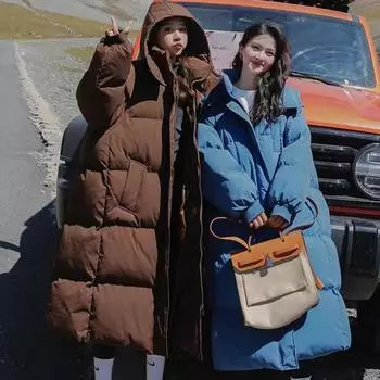 Женское 3XL утолщенное хлопковое пальто зимнее модное свободное длинное хлопковое пальто длиной до колена куртка с капюшоном ветровка 3XL
