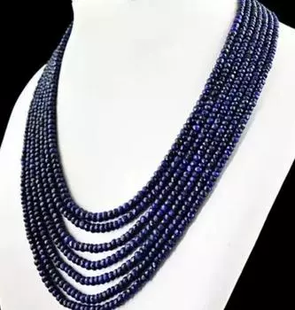 Женское 7 рядов 2x4 мм из натурального красного синего камня с гранеными бусинами, ожерелье, модные украшения