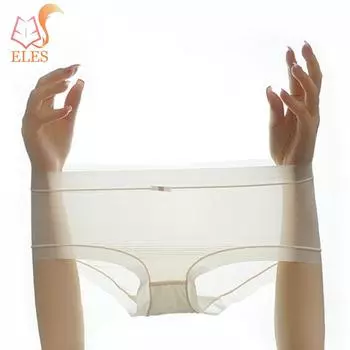 Женское эластичное нижнее белье из ледяного шелка, бесшовное хипстерское невидимое нижнее белье, трусики-бикини M розовый