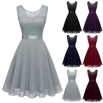 Женское элегантное кружевное сексуальное платье с тонким темпераментом, вечернее платье XL чёрный